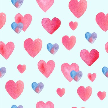 Sevgililer günü kalpleri ile Dikişsiz çizilmiş desen