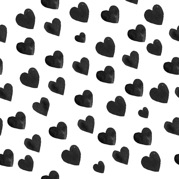 Seamless hand-drawn pattern with hearts — Stock Photo, Image