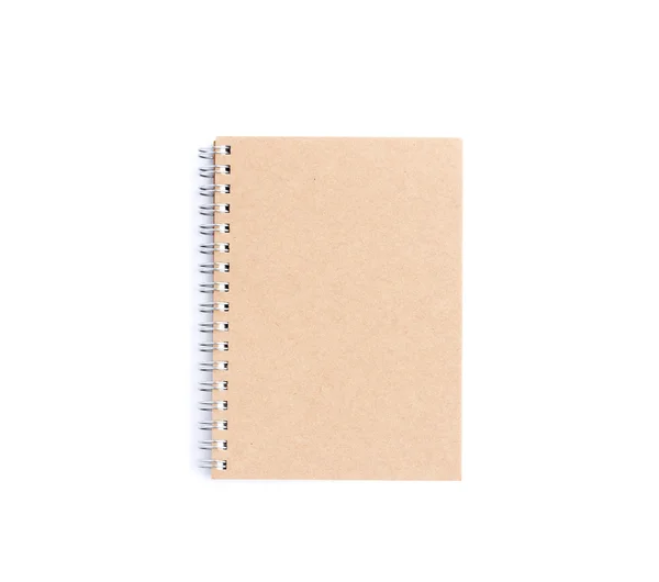 Brown notebook on white background — Stock Photo, Image