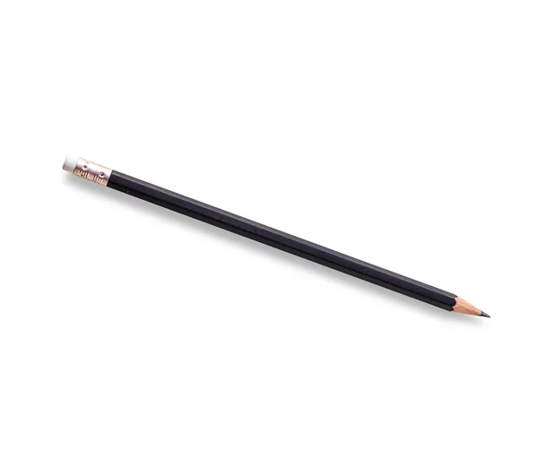 Черный карандаш на белом фоне — стоковое фото