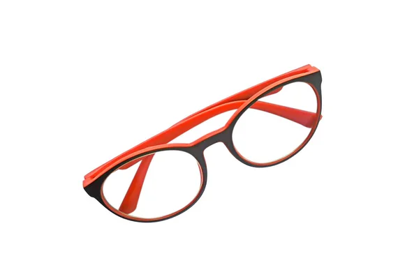 Красные очки на белом фоне — стоковое фото