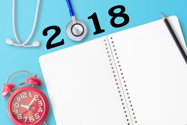 Top view text Banner 2018 para la atención médica y el concepto médico . —  Fotos de Stock