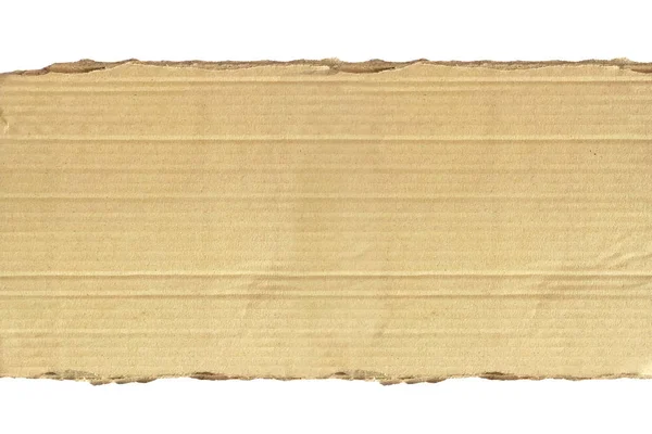 Vista dall'alto con pezzo di carta marrone isolato su sfondo bianco . — Foto Stock