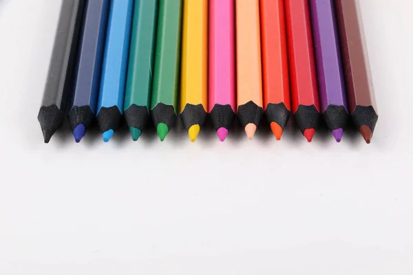 Lápis Cor Deitado Estúdio — Fotografia de Stock