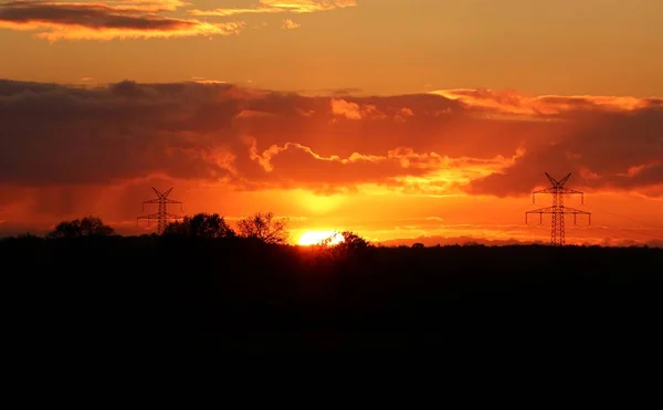 Romantischer Sonnenaufgang Schöner Natur — Stockfoto