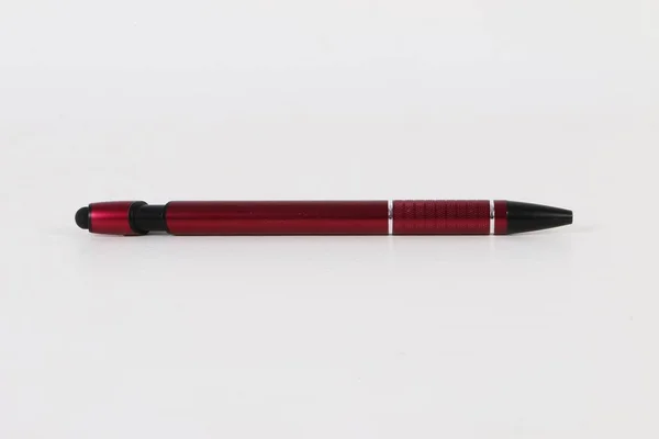 Roter Kugelschreiber Liegt Studio — Stockfoto