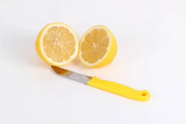 Fresh Lemon Slices White Background — Stock Photo, Image