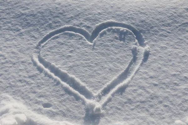 romantic heart in the snow