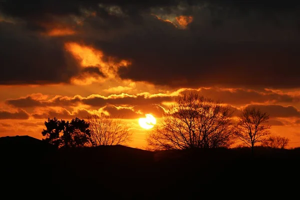 Beautiful Romantic Sunrise North Germany — Stock Photo, Image