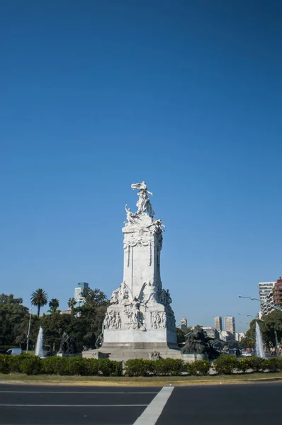 Monument Buenos Aires Street Morning — Stock Photo, Image
