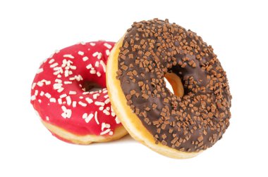 İki tatlı çörek, beyaz üzerine izole.