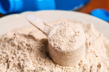 Vanilya protein tozu yığını