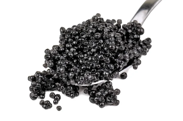 Montón Caviar Negro Aislado Blanco —  Fotos de Stock