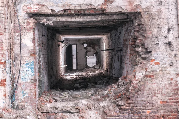 Hole Abandoned Ruined Building — Stock Photo, Image