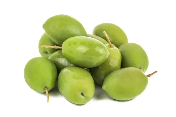 Heap of delicious green olives — Stock Photo, Image