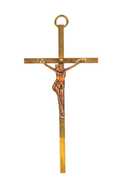 Cruz de bronze com crucifixo — Fotografia de Stock