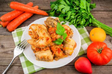 lezzetli Komposto Balık, sebze