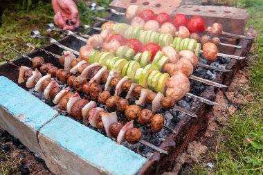 ızgara sebze, mantar