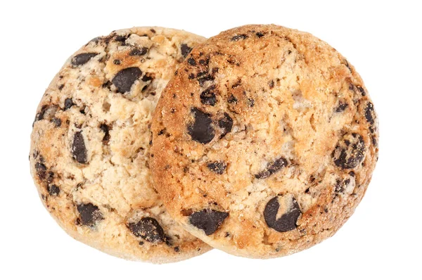 Dva soubory cookie s čokoládou — Stock fotografie