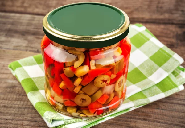 Jar of pickled vegetables — Stock Photo, Image