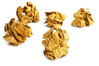 Beyaz Sarı buruşuk kağıt topları