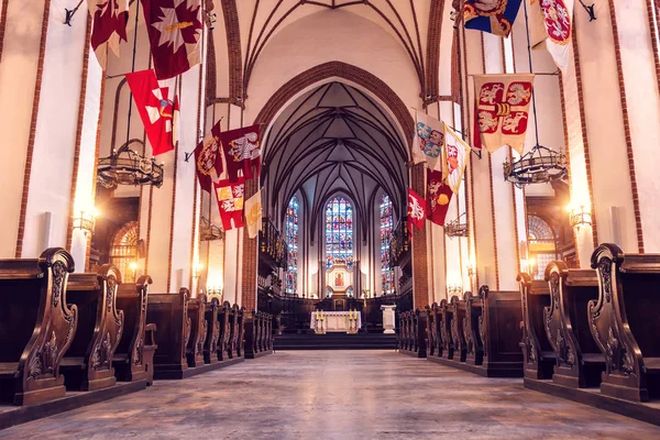 Внутренний Вид Церкви Пустыми Скамьями Религия — стоковое фото