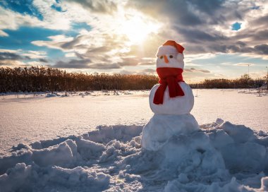 snowman on sunset