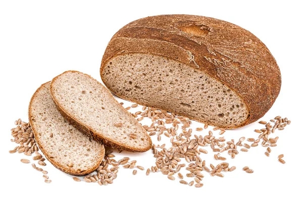 Fresh Bread Wheat Isolated White — Stock Photo, Image