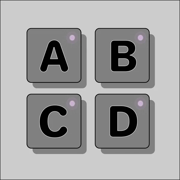 The letters and buttons in bright — Stock Vector