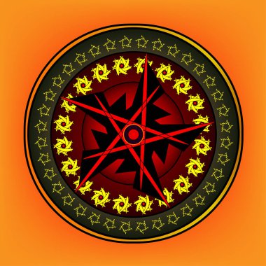 Bir portakal üzerinde ayrıntılı desenleri ile yuvarlak süsleme