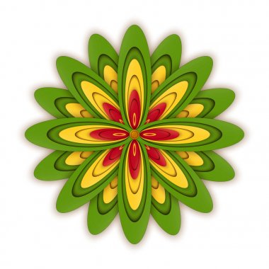 Siluette beyaz üzerine izole edilmiş bir dizi düz ikon çiçek ikonu. Çıkartmalar, etiketler, etiketler, hediye paketleme kağıtları için parlak renkli şirin retro tasarımı