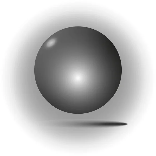 Bal met schaduw in zwarte en witte versie. Vectorillustratie — Stockvector