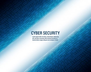 Vektör, siber güvenlik konsepti ikili kod arka plan üzerine