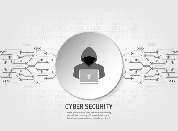 Cyber Security Internet Hacker Binární Kód Pozadí — Stockový vektor