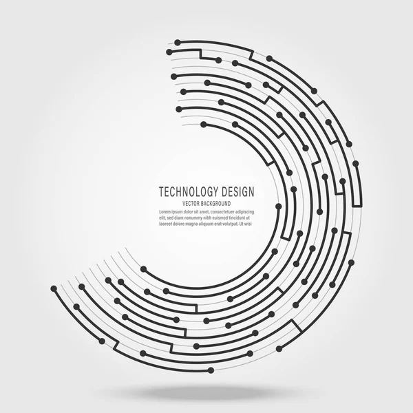 Tecnologia Astratta Circuito Stampato Cerchio Sfondo — Vettoriale Stock