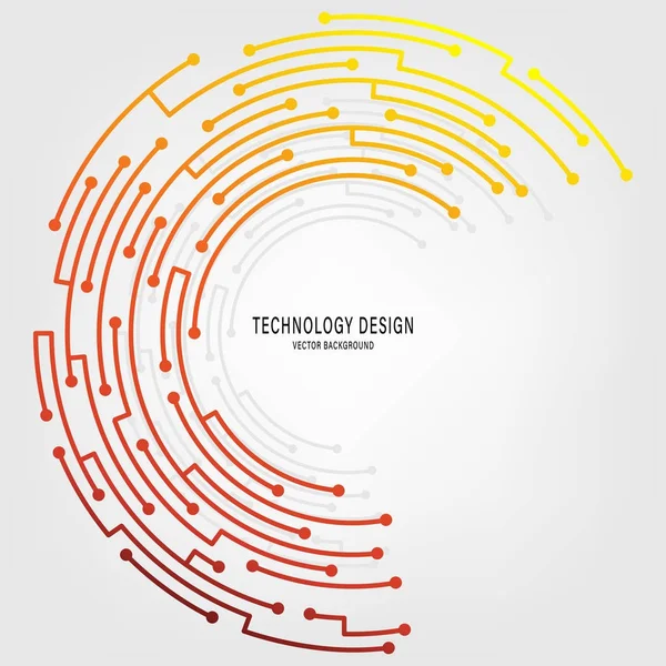 Tecnologia Astratta Circuito Stampato Cerchio Sfondo — Vettoriale Stock