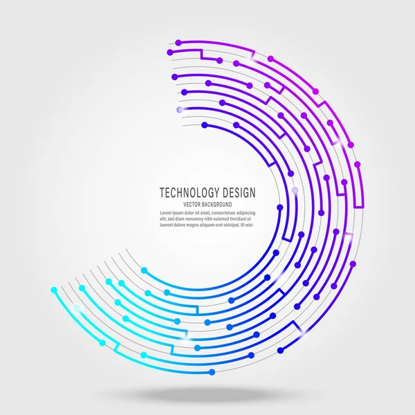 Tecnologia Astratta Circuito Stampato Cerchio Sfondo — Vettoriale Stock