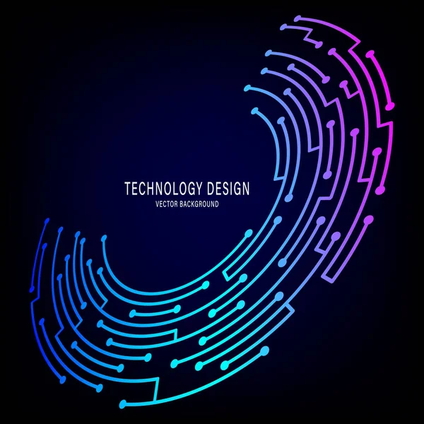 Tecnologia Astratta Circuito Stampato Cerchio Sfondo — Vettoriale Stock