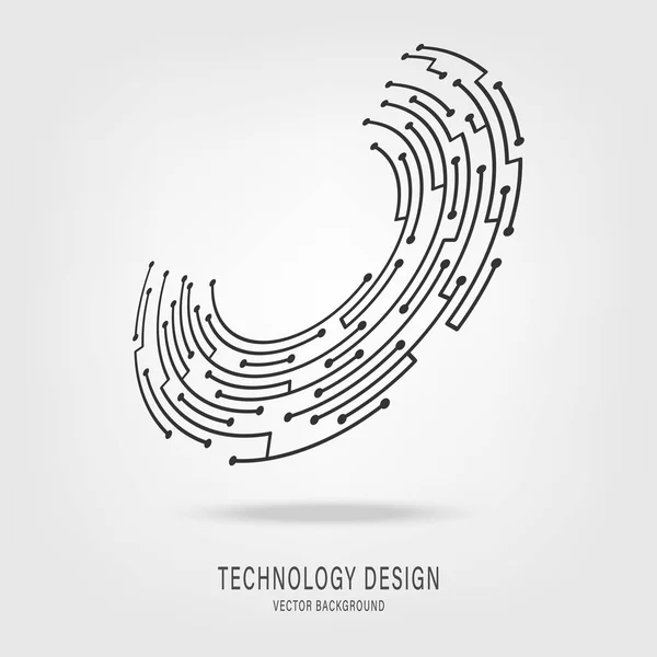 Tecnologia Astratta Circuito Stampato Cerchio Sfondo — Vettoriale Stock