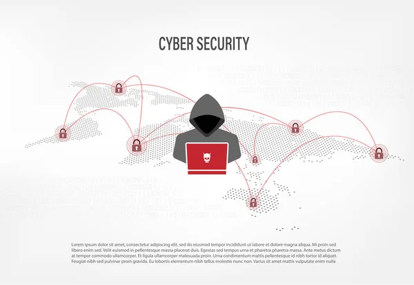 Siber güvenlik kavramı: Hacker arka plan dijital dünya harita üzerinde
