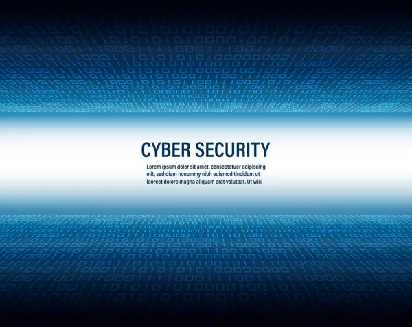 Wektor Koncepcja Bezpieczeństwa Cybernetycznego Tle Kod Binarny — Wektor stockowy