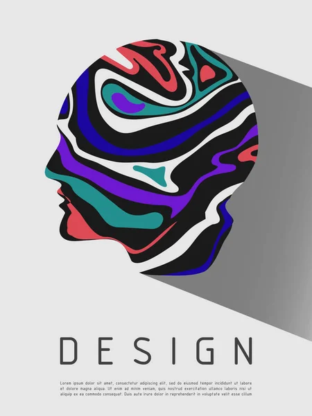 Abstract Colorful Human Head Background Creative Concept Modern Design — Stock Vector