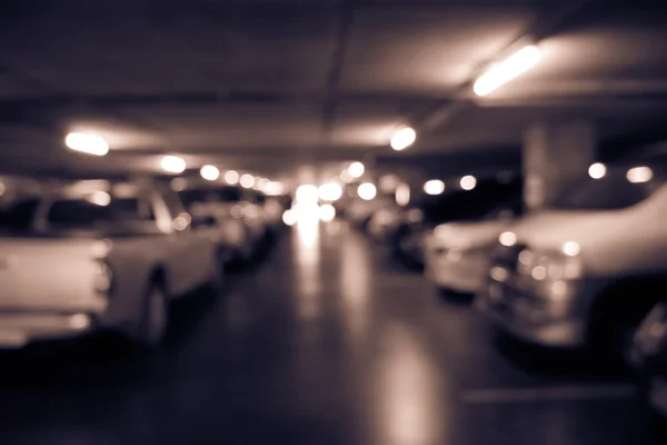 Blur parking with cars — Stock Photo, Image