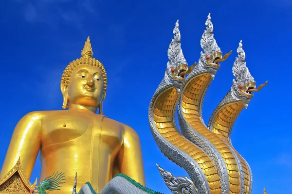 Gran estatua de buda en Wat muang — Foto de Stock