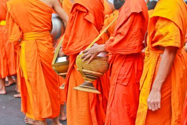 Buddhist monks in suits clipart