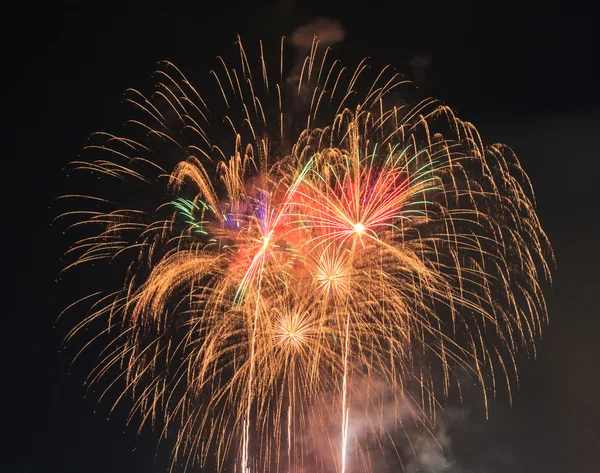 Beautiful fireworks at night — Stock Photo, Image