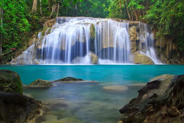 Waterfall and blue stream — Stock Photo, Image