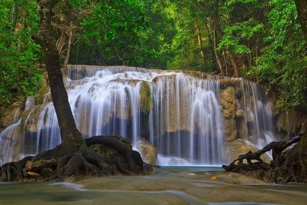 Waterfall and blue stream — Stock Photo, Image