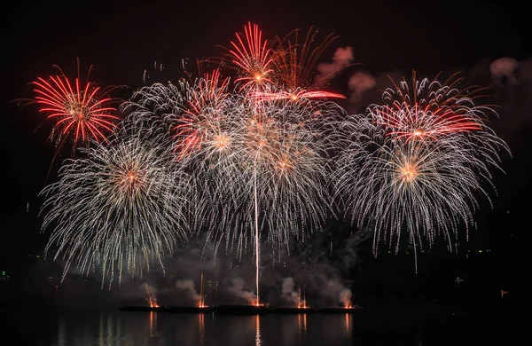 Beauty night fireworks on sky — Stock Photo, Image