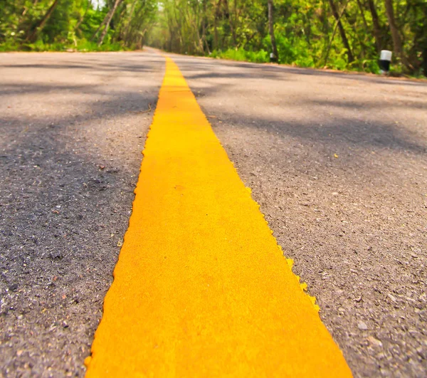 Droga z żółtą linią — Zdjęcie stockowe